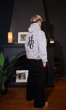 Boxy Fit Hoodie "Signature" Melange Grey