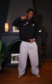 Boxy Fit Hoodie "Signature" Black