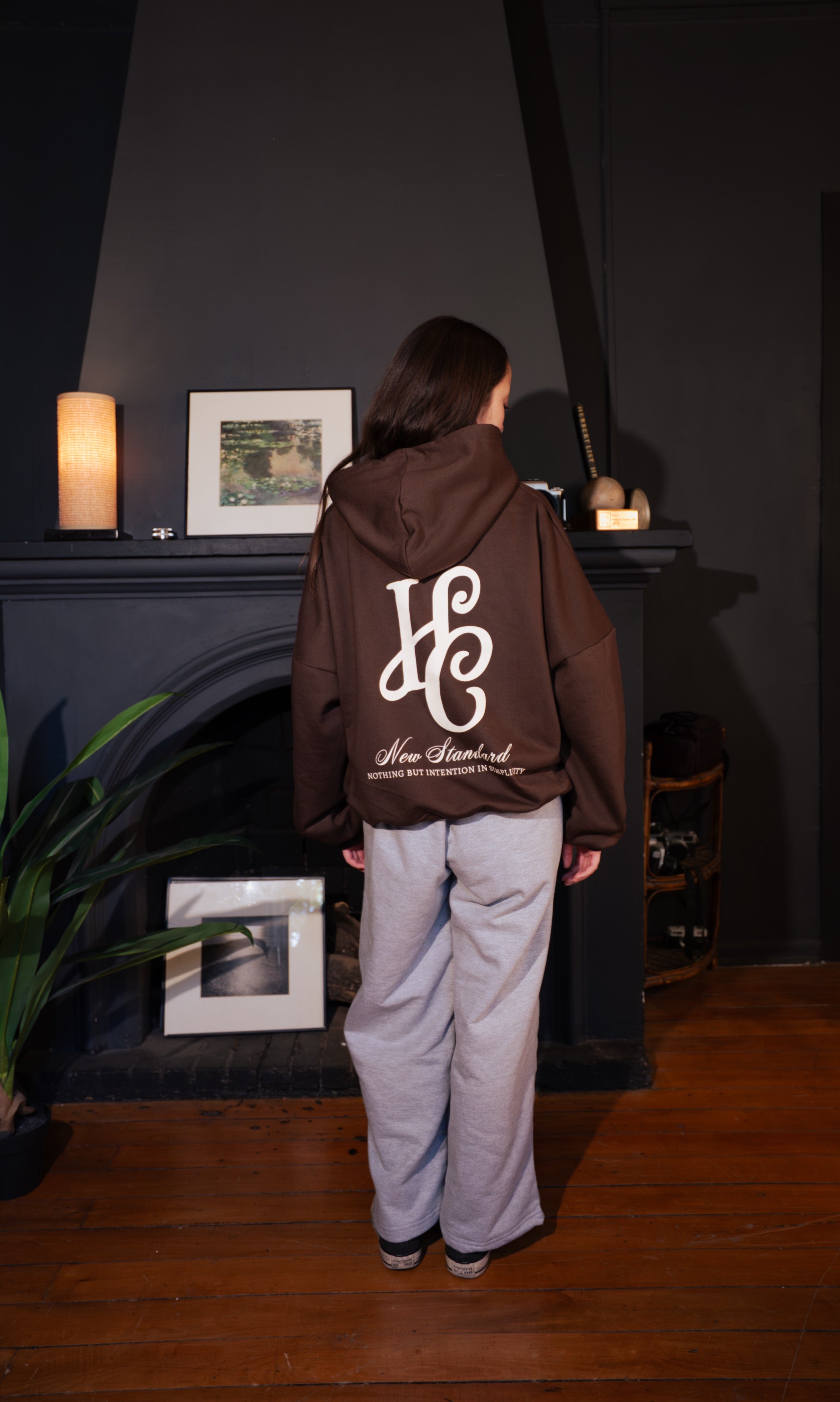 Boxy Fit Hoodie "Signature" Chocolate