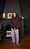 Boxy Fit Hoodie "Signature" Chocolate