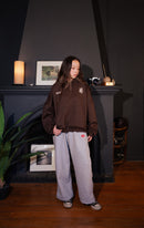 Boxy Fit Hoodie "Signature" Chocolate