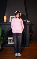 Boxy Fit Hoodie "Signature" Pink