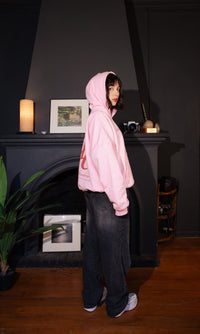 Boxy Fit Hoodie "Signature" Pink