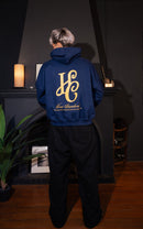 Boxy Fit Hoodie "Signature" Navy Blue