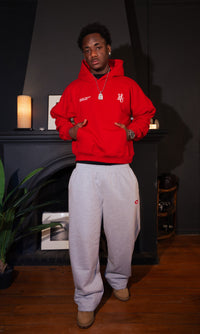 Boxy Fit Hoodie "Signature" Red