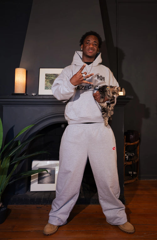 "Always On" Baggy Sweatpants Melange Grey