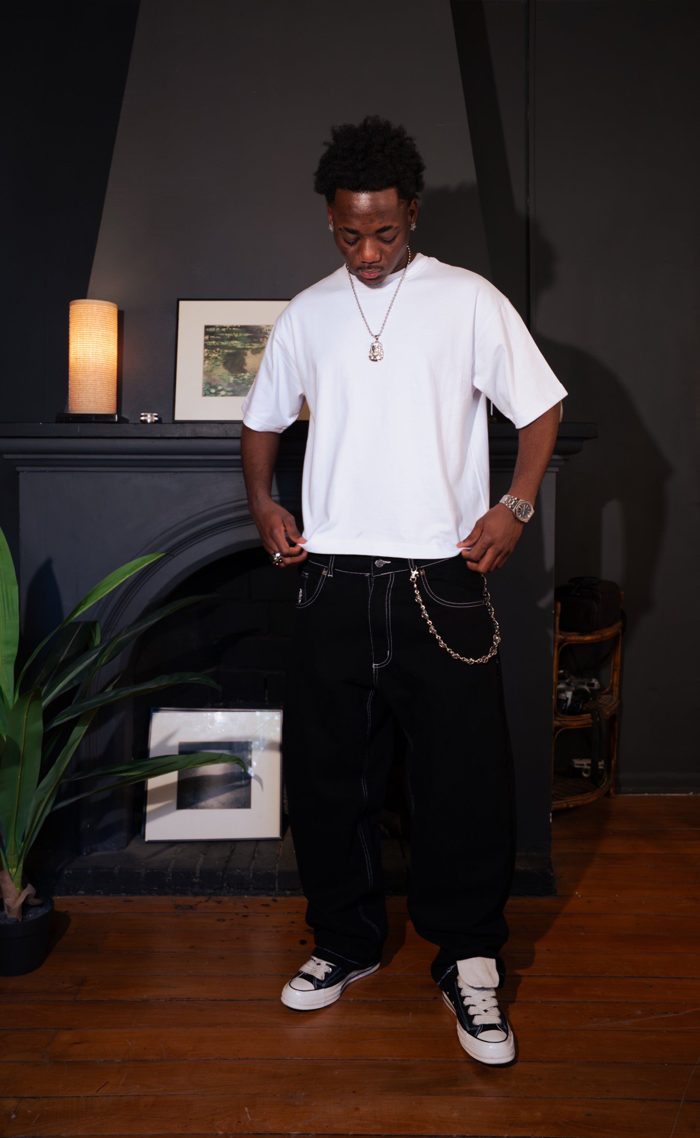 Black Icon Denim Pants