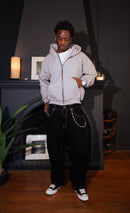 Zip Up "Logo" Melange Grey