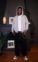 Zip Up "Logo" Melange Grey