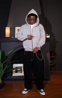 Zip Up "Logo" Melange Grey