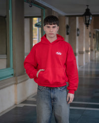 Boxy Fit Hoodie "Haze" Red