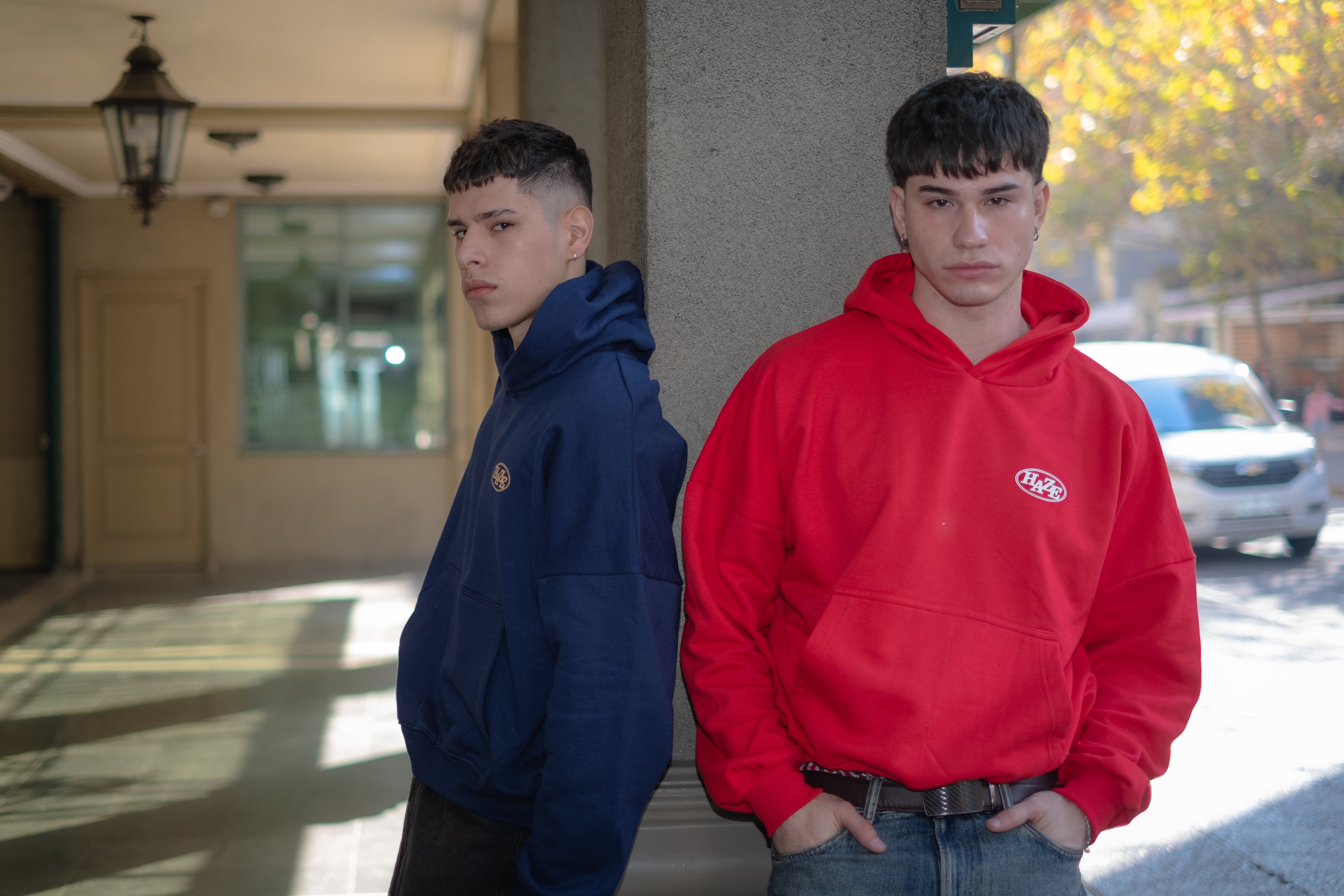 Boxy Fit Hoodie "Haze" Red