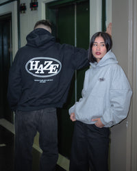 Boxy Fit Hoodie "Haze" Black