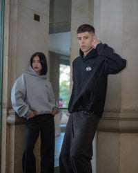 Boxy Fit Hoodie "Haze" Black