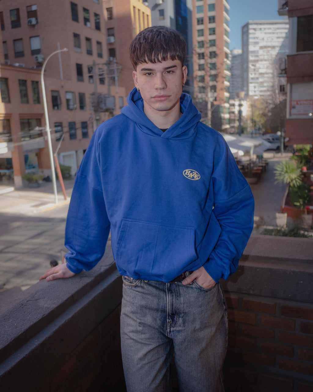 Boxy Fit Hoodie "Haze" Royal Blue