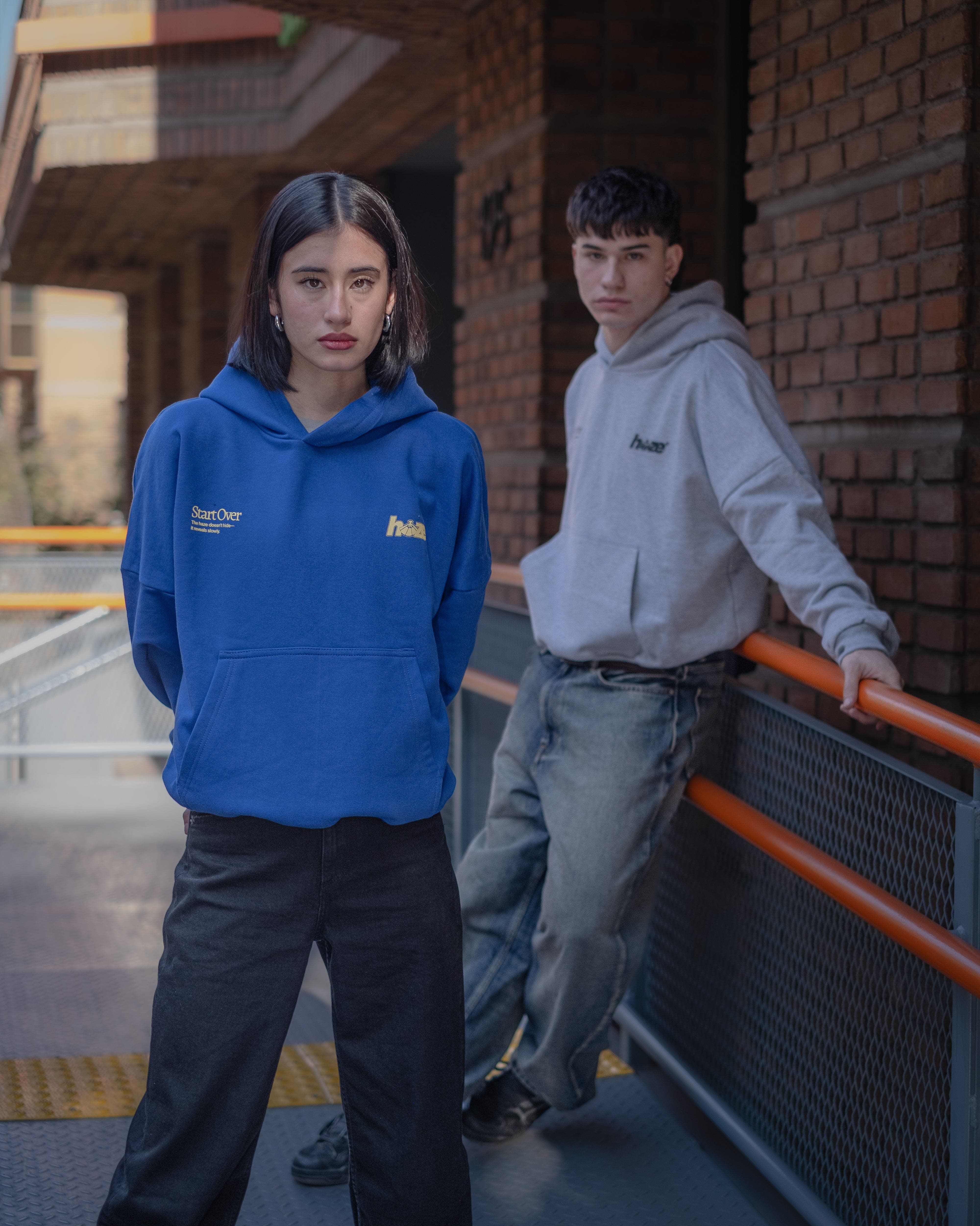 Boxy Fit Hoodie "Star" Royal Blue