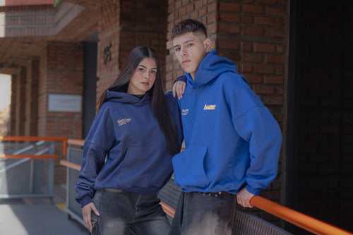 Boxy Fit Hoodie "Star" Royal Blue