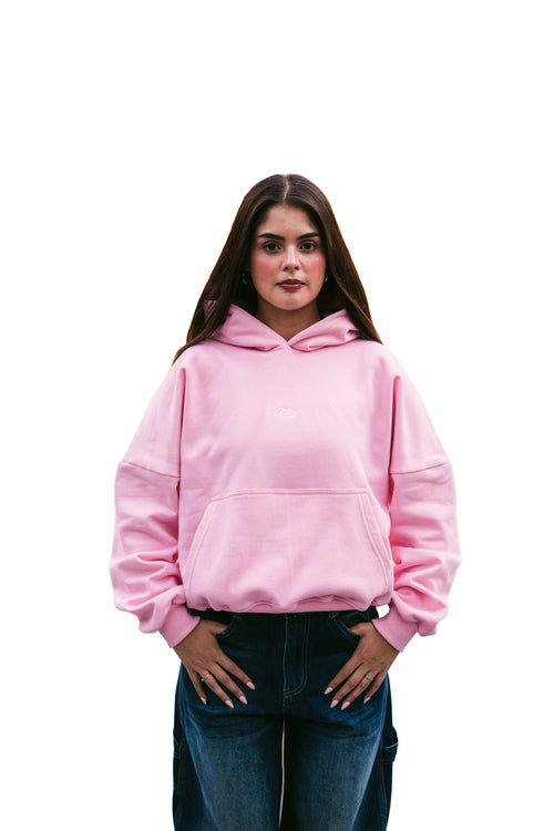 Boxy Fit Hoodie Pink HEAVYWEIGHT