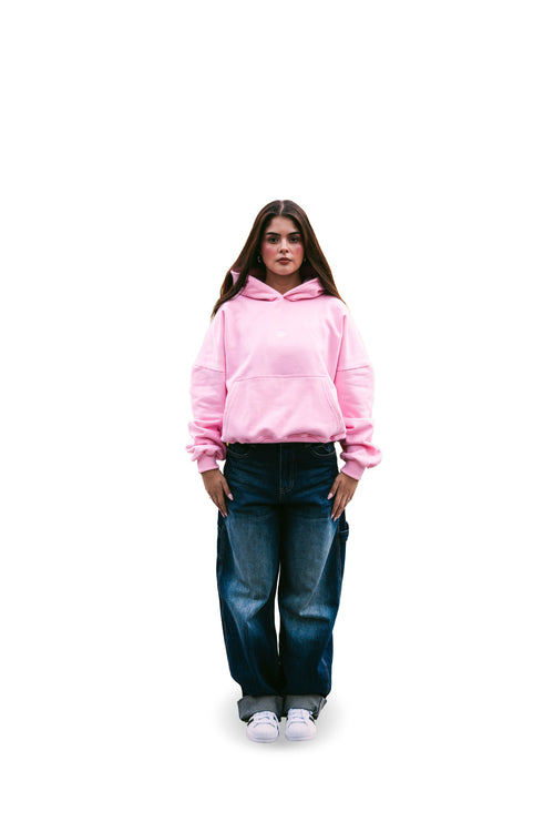 Boxy Fit Hoodie Pink HEAVYWEIGHT