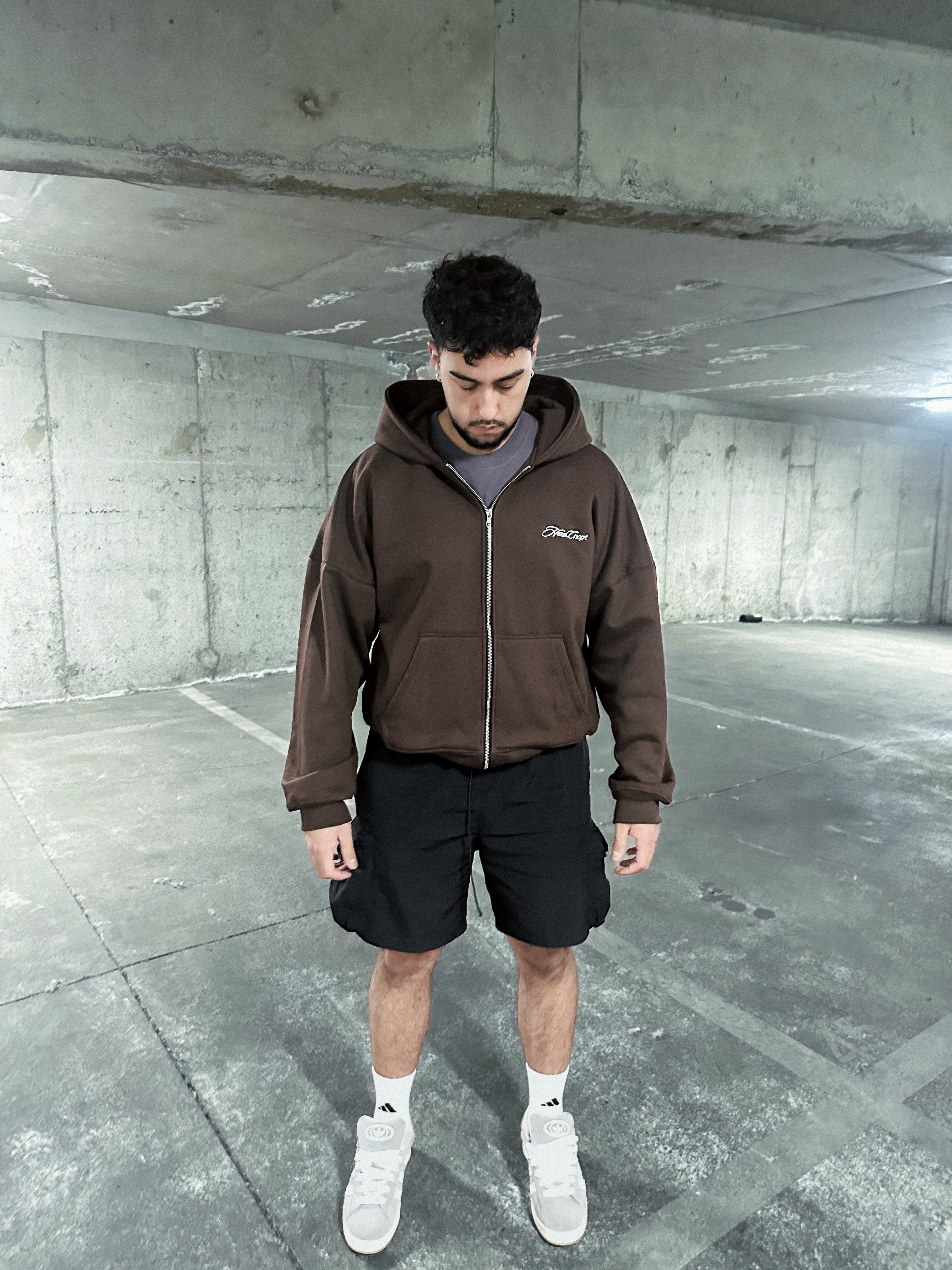 Zip Up Hoodie Chocolate