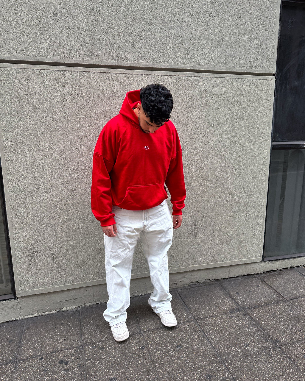 Boxy Fit Hoodie Red