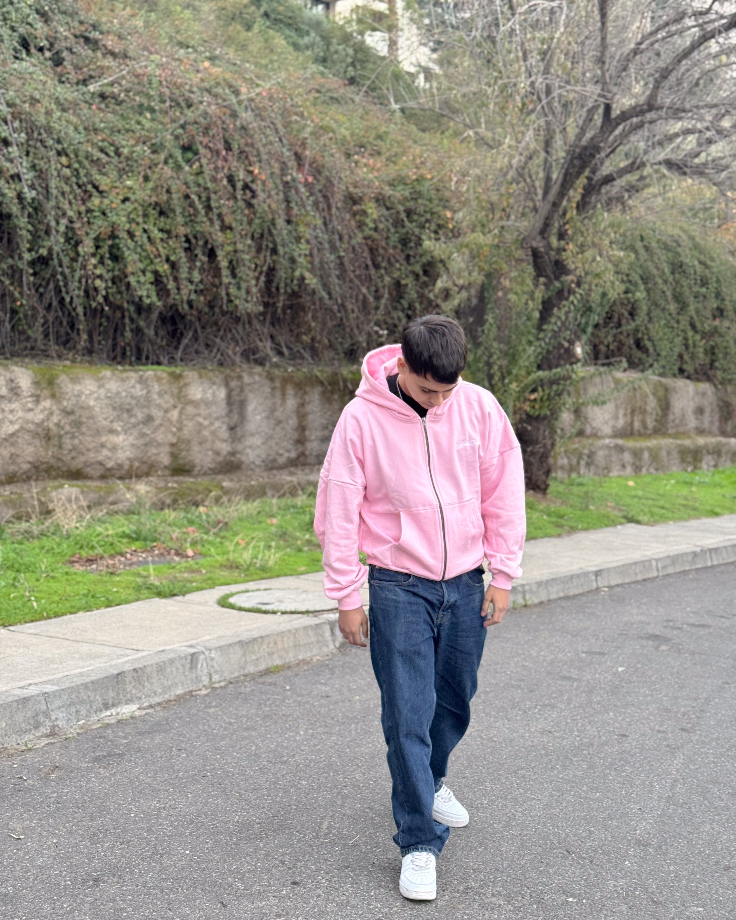 Zip Up Hoodie Pink