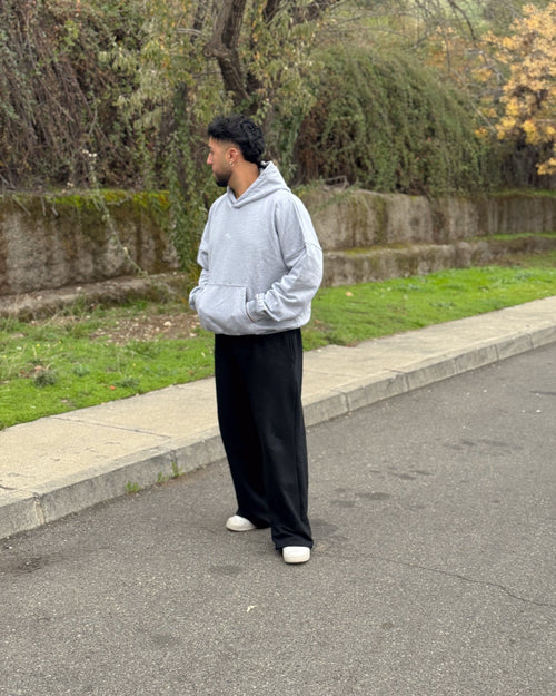 Boxy Fit Hoodie Melange Grey