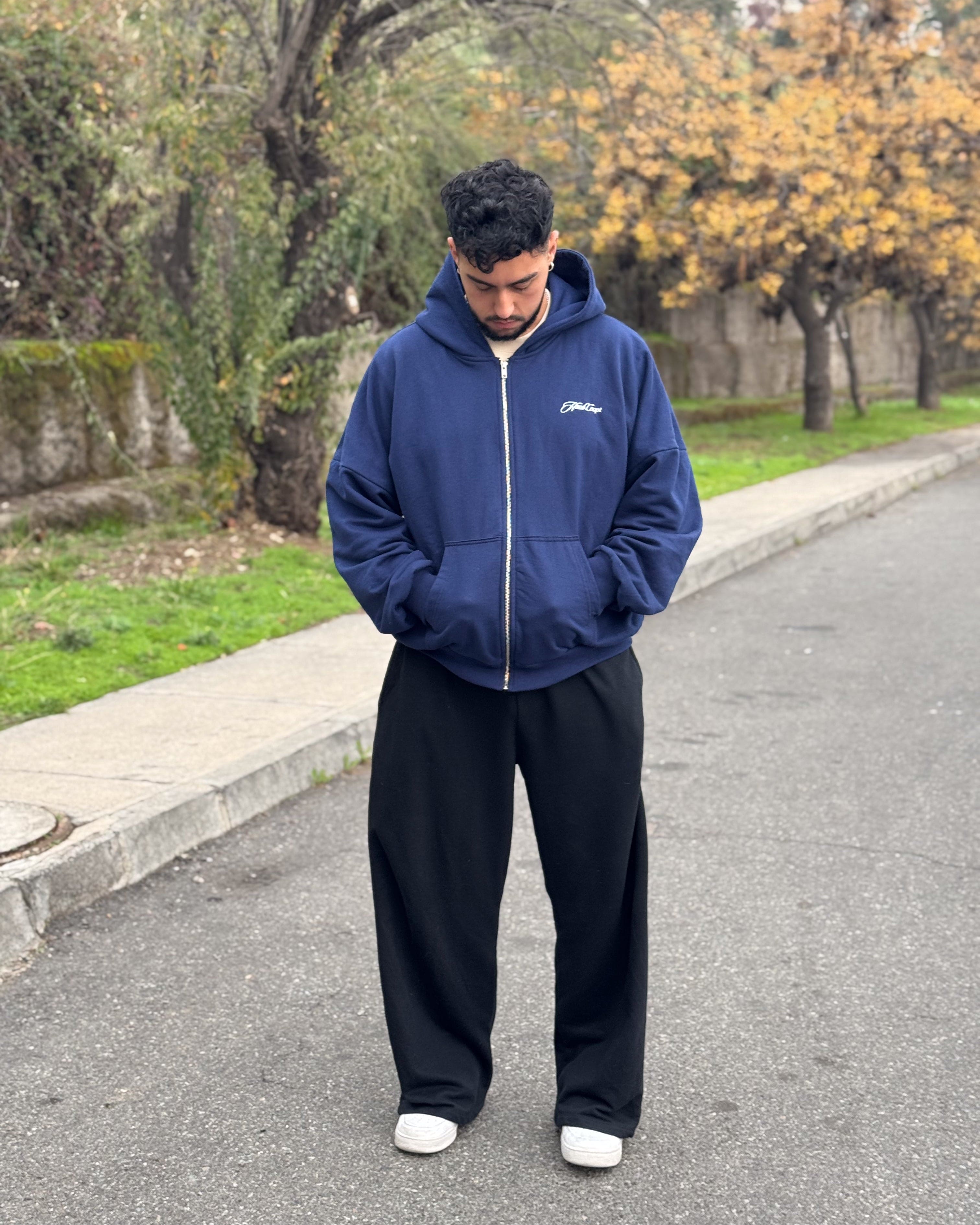 Zip Up Hoodie Navy Blue