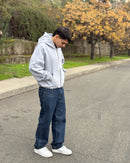 Zip Up Hoodie Melange Grey