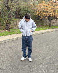 Zip Up Hoodie Melange Grey