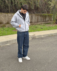 Zip Up Hoodie Melange Grey