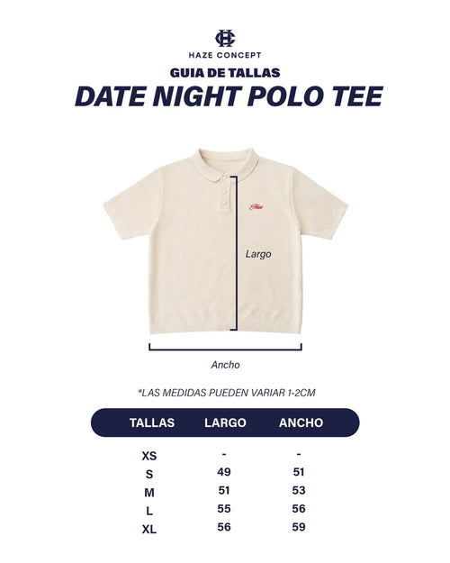 Guia de Tallas Polera tejida Date Night