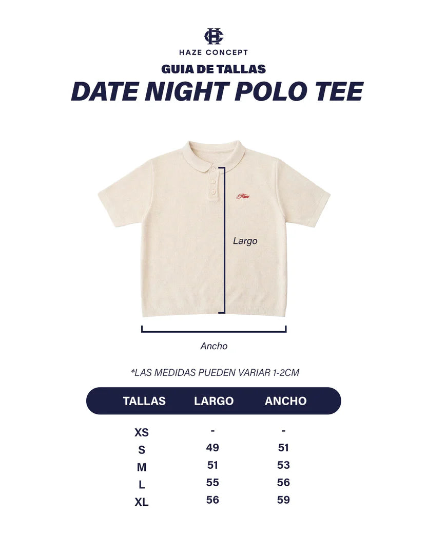 Guia de Tallas Polera tejida Date Night