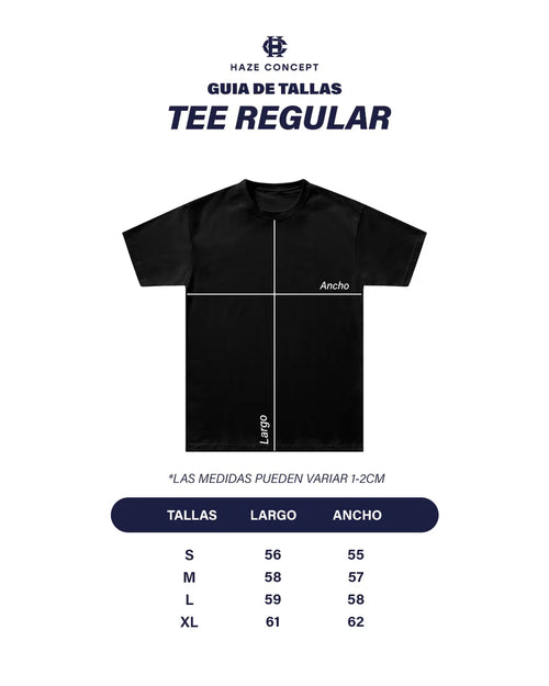 Guia de tallas Polera básica regular blanca