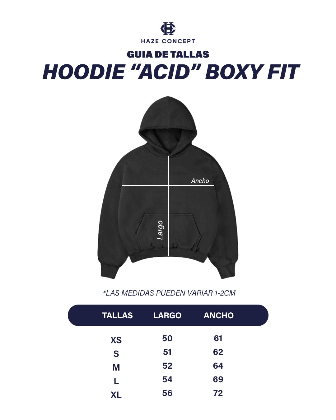 Boxy Fit Hoodie "Acid" Black