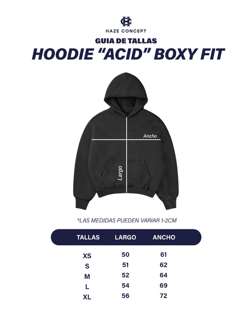 Boxy Fit Hoodie "Acid" Black