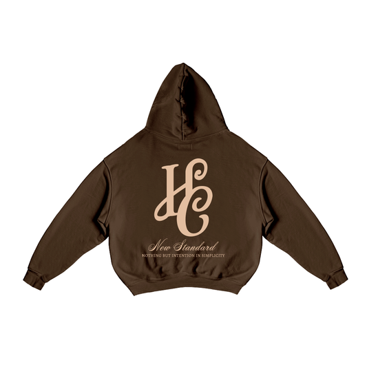 Boxy Fit Hoodie "Signature" Chocolate