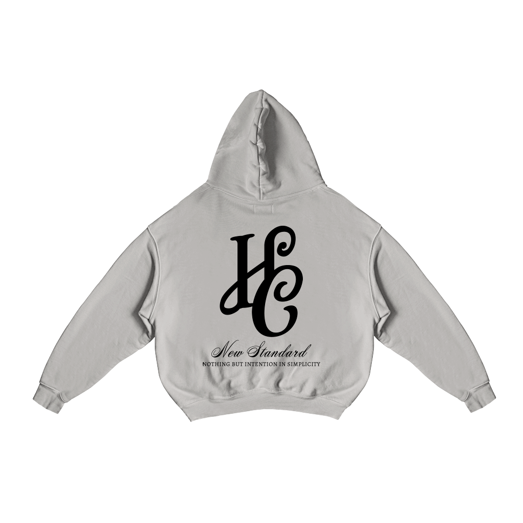 Boxy Fit Hoodie "Signature" Melange Grey
