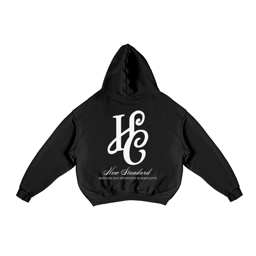 Boxy Fit Hoodie "Signature" Black