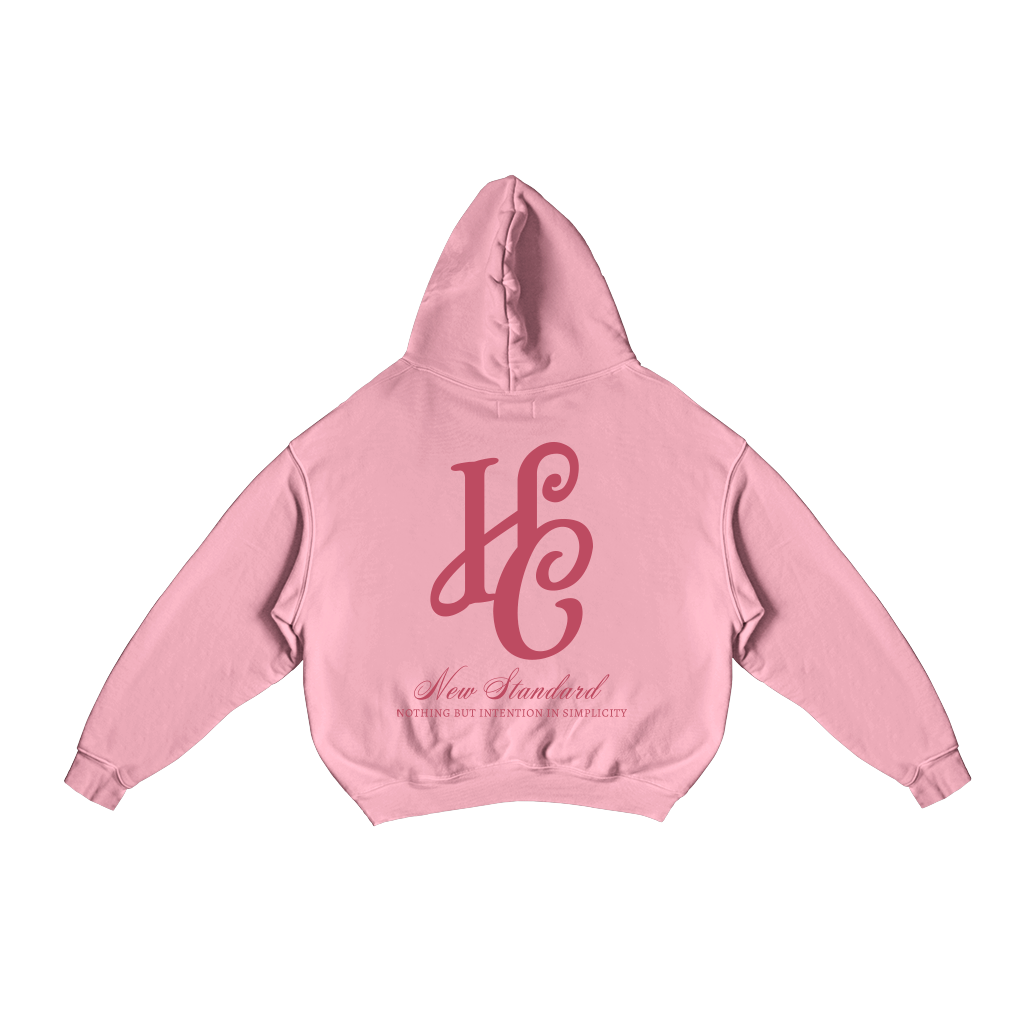 Boxy Fit Hoodie "Signature" Pink