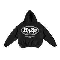 Boxy Fit Hoodie "Haze" Black