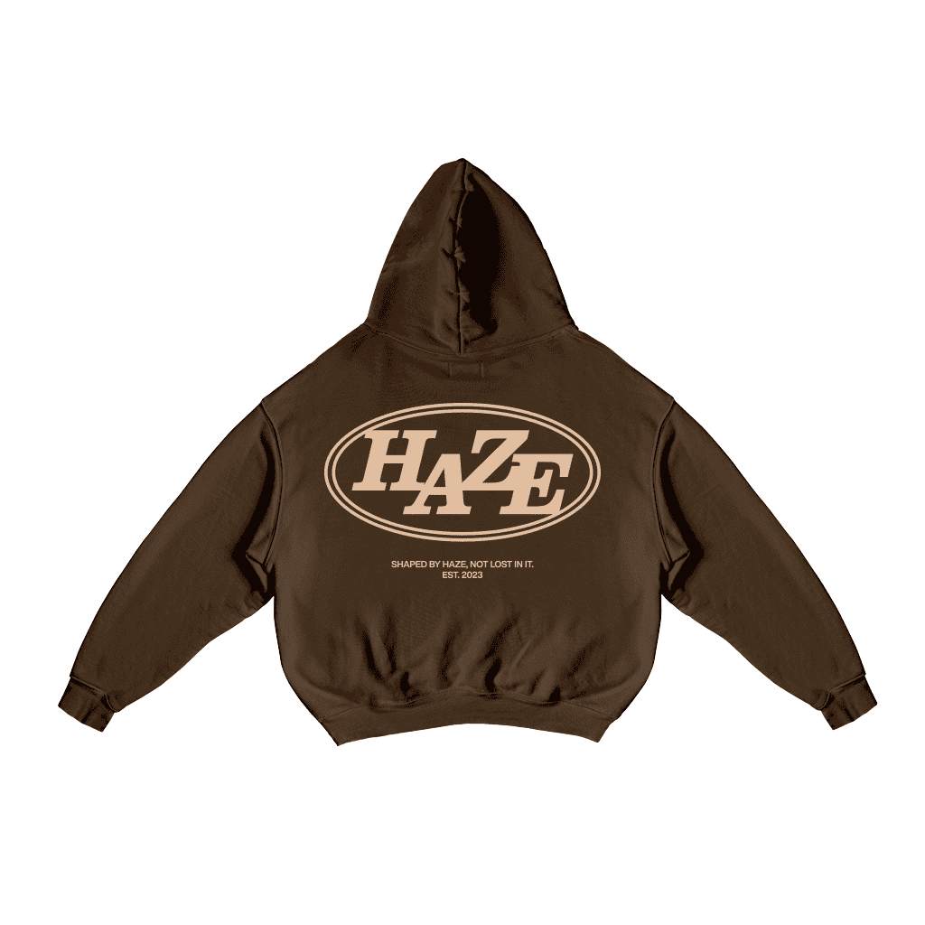 Boxy Fit Hoodie "Haze" Chocolate