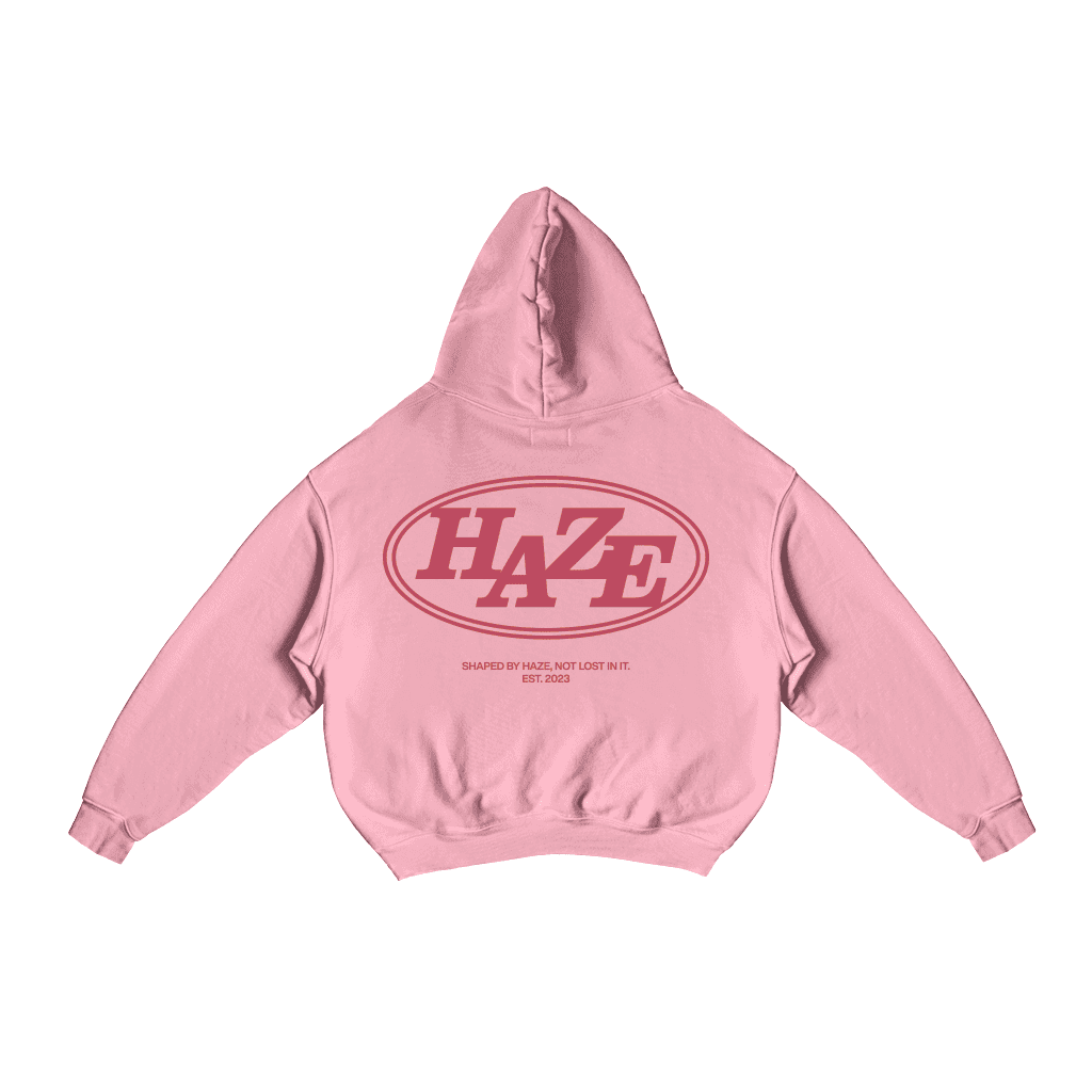 Boxy Fit Hoodie "Haze" Pink