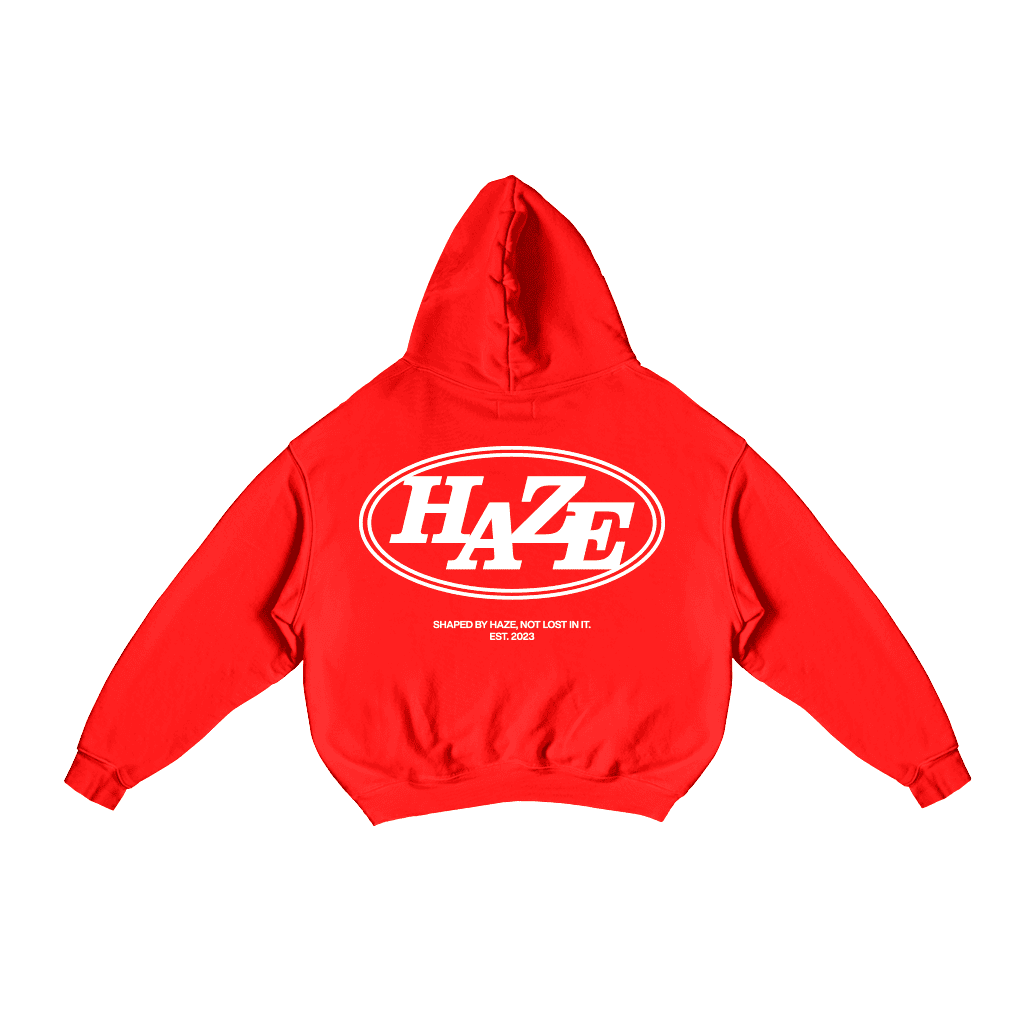 Boxy Fit Hoodie "Haze" Red