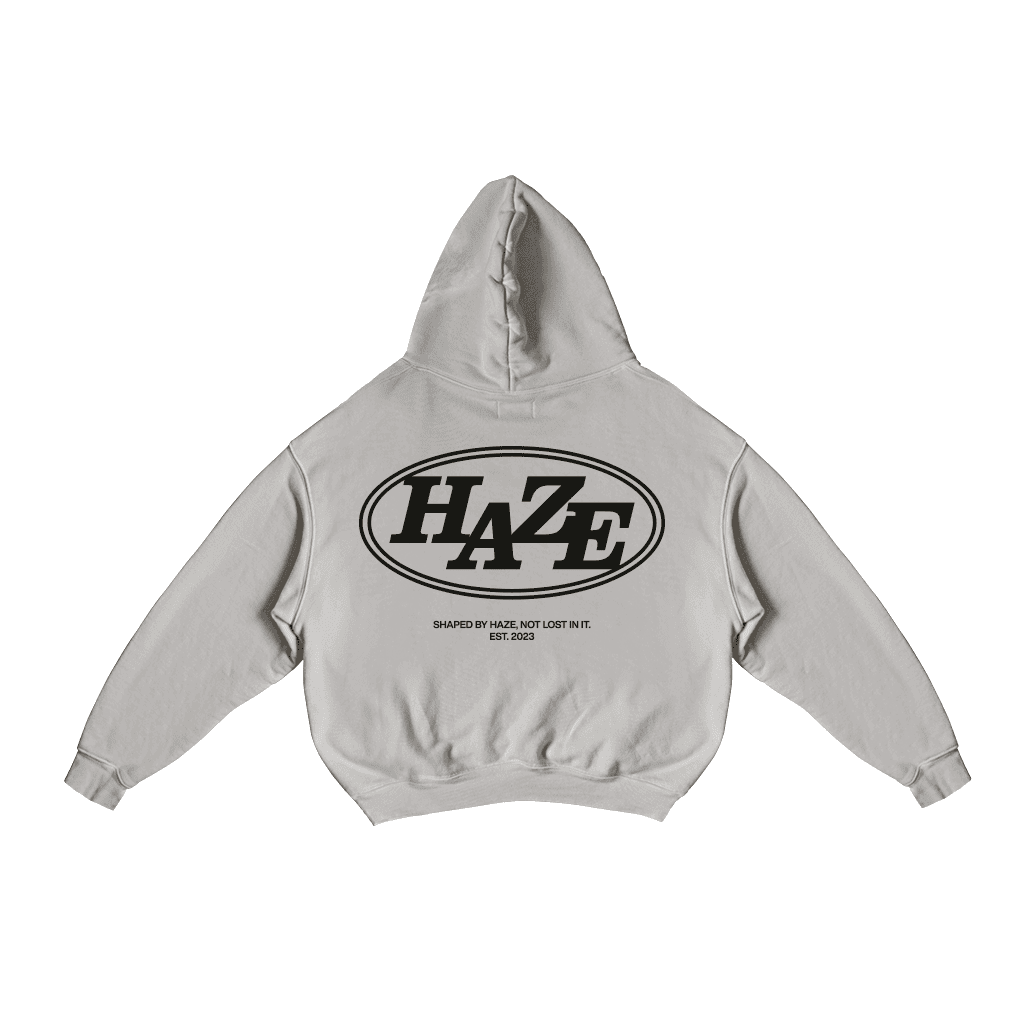 Boxy Fit Hoodie "Haze" Melange Grey