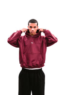 Boxy Fit Hoodie Burgundy HEAVYWEIGHT