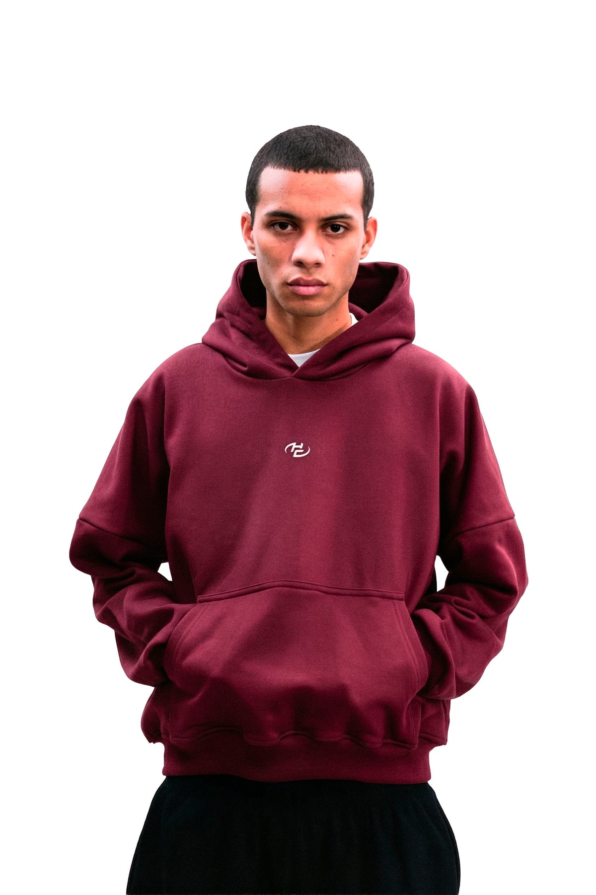 Boxy Fit Hoodie Burgundy HEAVYWEIGHT