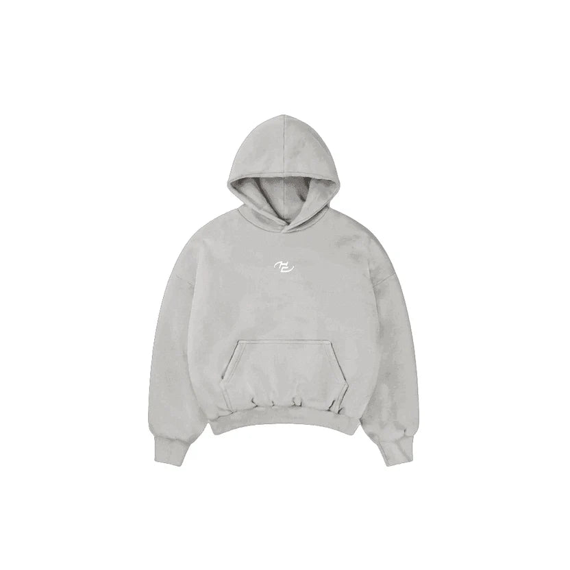 Boxy Fit Hoodie Melange Grey