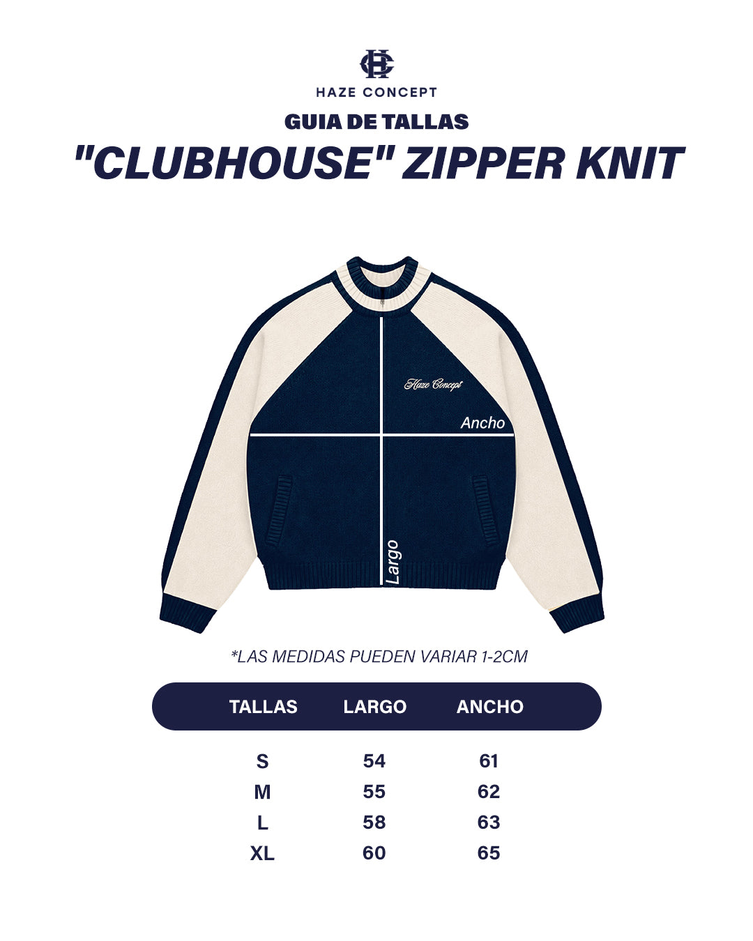 "Clubhouse" Zipper Knit Navy