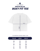 "Bohemian" White Boxy Fit Tee